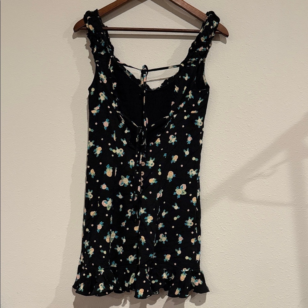 Free People Black and Yellow Floral Midi Dress - Picture 5 of 10